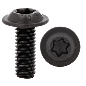 Torx Button Flange Black Stainless M8X1.25 Coarse ISO 7380-2
